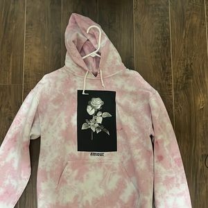 Tie-Dye Pink Rose Hoodie